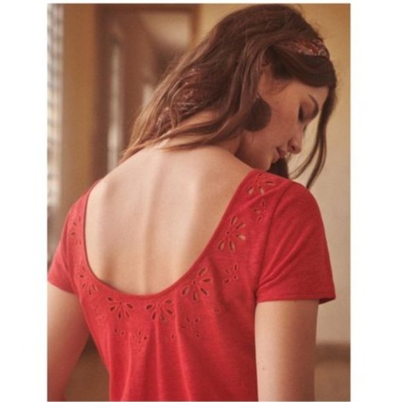 Sezane Tops - Sézane Esteban Red Linen Top